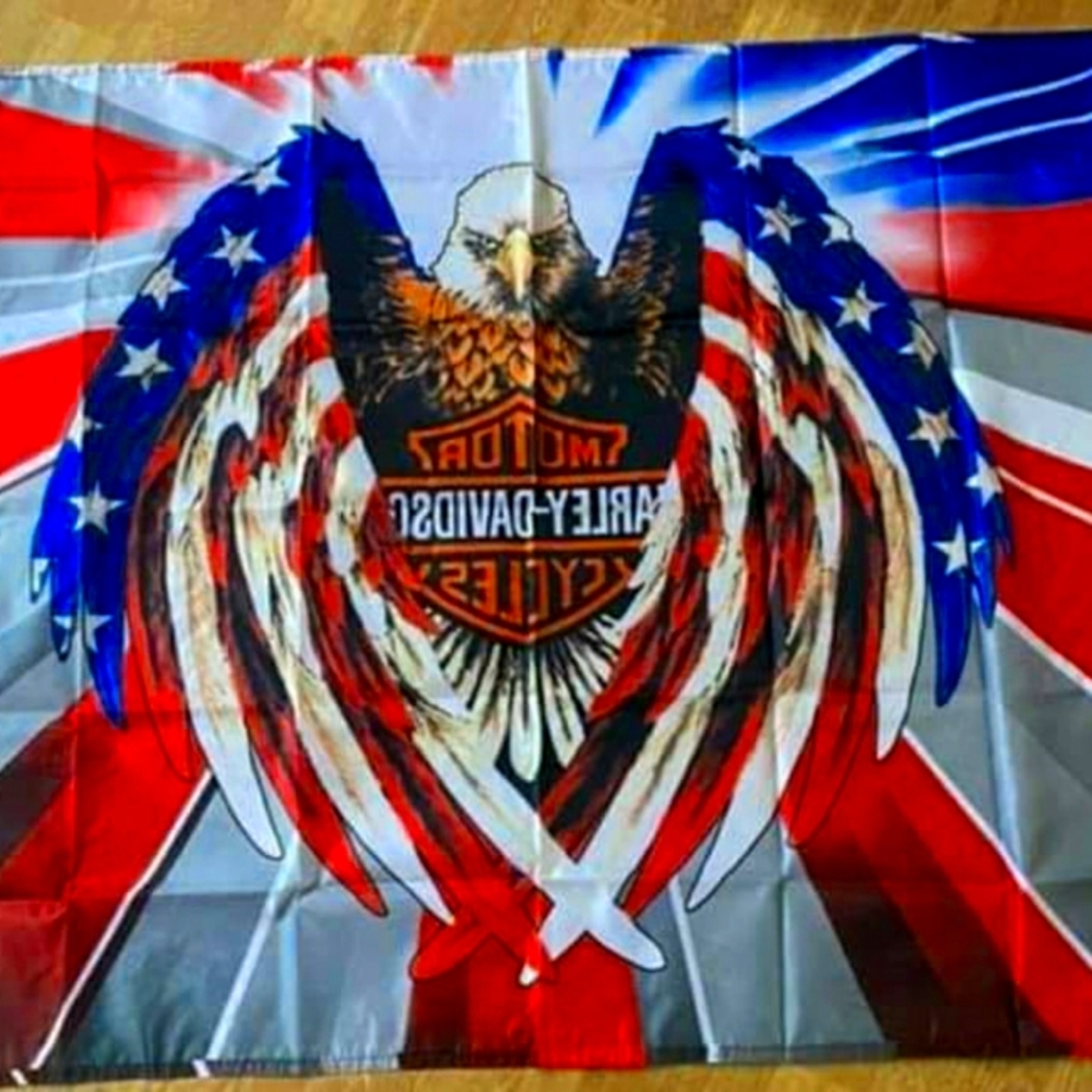 AMERICAN EAGLE HARLEY DAVIDSON FLAG